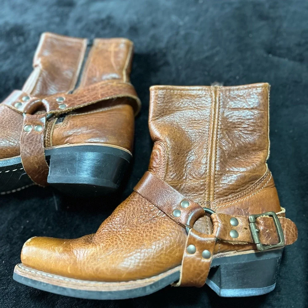 Brown Leather Ankle Boots - Picture 3 of 4